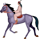 Native American on Horse 2 Clip Art