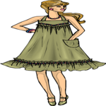 Woman in Dress 12 Clip Art