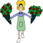 Girl with Flowers 12 Clip Art