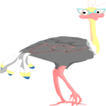 Ostrich with Glasses Clip Art