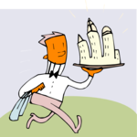 Waiter with Skyline Platter