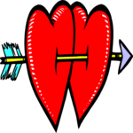 Hearts & Arrow - Red 2 Clip Art