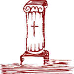 Pillar with Cross Clip Art