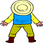 Sombrero Man - Back View Clip Art