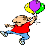 Man with Balloons Clip Art