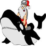 Santa Riding Whale