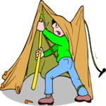 Tent Pitching Clip Art