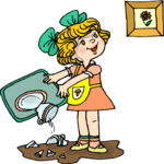 Girl Dropping Dishes Clip Art