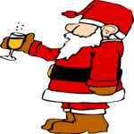 Santa with Drink Clip Art