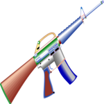Gun - M-16 Clip Art