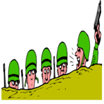 Soldiers in Foxhole 1 Clip Art