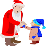 Santa & Child 7 Clip Art