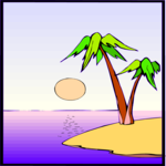 Palm Tree Island 16 Clip Art