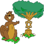 Beaver & Tree Clip Art