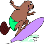 Surfer - Beaver Clip Art