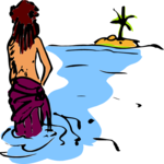 Woman Standing in Ocean