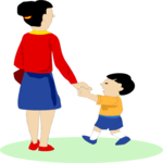 Child Walking with Mom