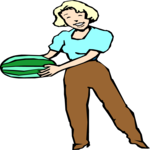 Woman with Watermelon Clip Art