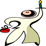 Woman Holding Candle Clip Art
