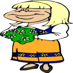 Girl with Flowers 06 Clip Art