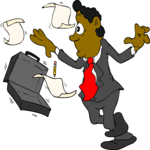 Stumbling with Briefcase