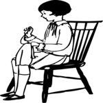 People, Girl Sewing 1 Clip Art