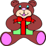 Bear & Gift 3 Clip Art