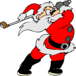 Santa Golfing 2 Clip Art
