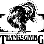 Thanksgiving with Turkey Clip Art