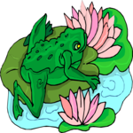 Frog on Lily Pad Clip Art