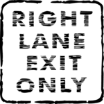 Right Lane Exit Only Clip Art