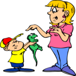 Boy Showing Lizard