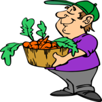 Man with Carrots Clip Art