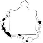 Candle & Holly Frame Clip Art
