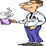 Man with Coffee Clip Art