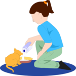 Girl Feeding Cat