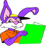Rabbit Reading Book Clip Art