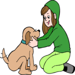 Dog with Owner 03 Clip Art