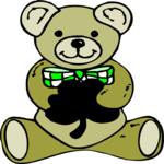 Teddy Bear & Shamrock Clip Art