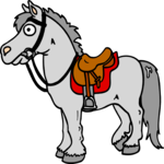 Horse with Saddle Clip Art