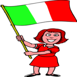 Italian Girl & Flag Clip Art