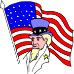 Uncle Sam in Flag 2 Clip Art