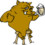 Boar Drinking