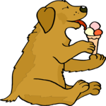 Dog Eating Ice Cream Cone Clip Art