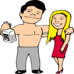 Couple with Drink Clip Art