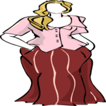 Woman in Blouse & Skirt 5 Clip Art