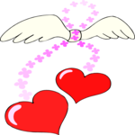 Hearts with Wings Clip Art