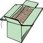 Box with Files 2 Clip Art