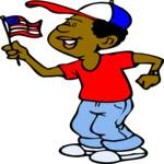 Boy Waving Flag 2 Clip Art