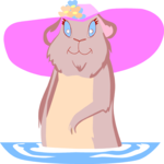 Otter with Hat Clip Art